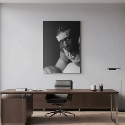 Studio photograph capturing the dramatic side lighting on the face of Allen Iverson - #1.