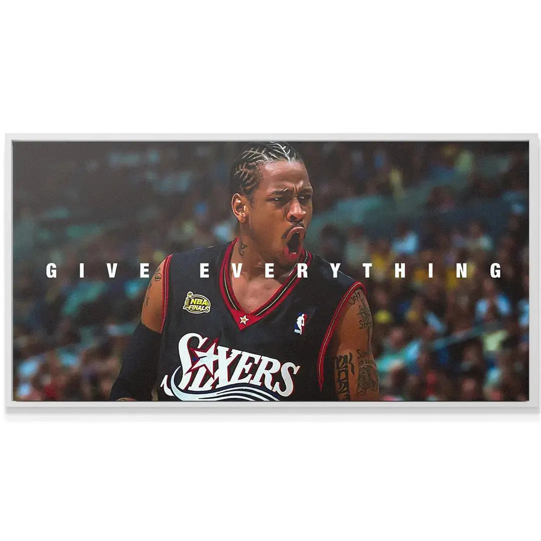 Detailed texture of the high-resolution canvas print of Allen Iverson - Give Everything.