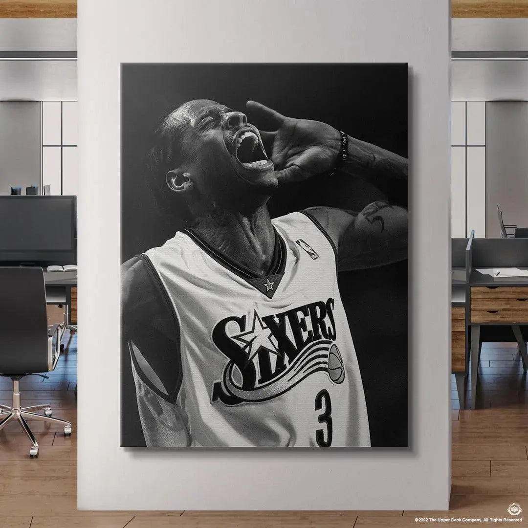 Texture sample of the canvas material used for the Allen Iverson - Roar wall art.