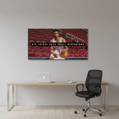 Horizontal angle showing the texture of the canvas material used for the Allen Iverson - Small Beginnings print.