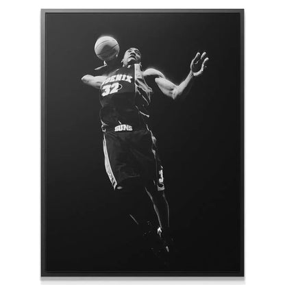 Close-up on the intensity of Amar'e Stoudemire - #2's face during his powerful jump shot.