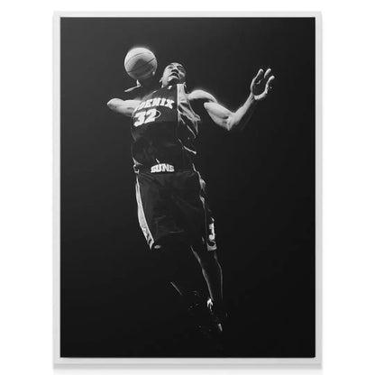 Texture shot highlighting the jersey details of Amar'e Stoudemire - #2 and the basketball grip.