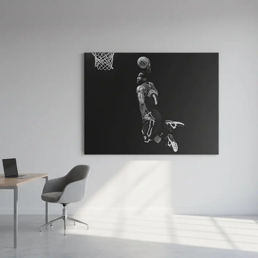 Detailed texture representation of the final canvas print surface featuring Amar'e Stoudemire - #4 artwork.
