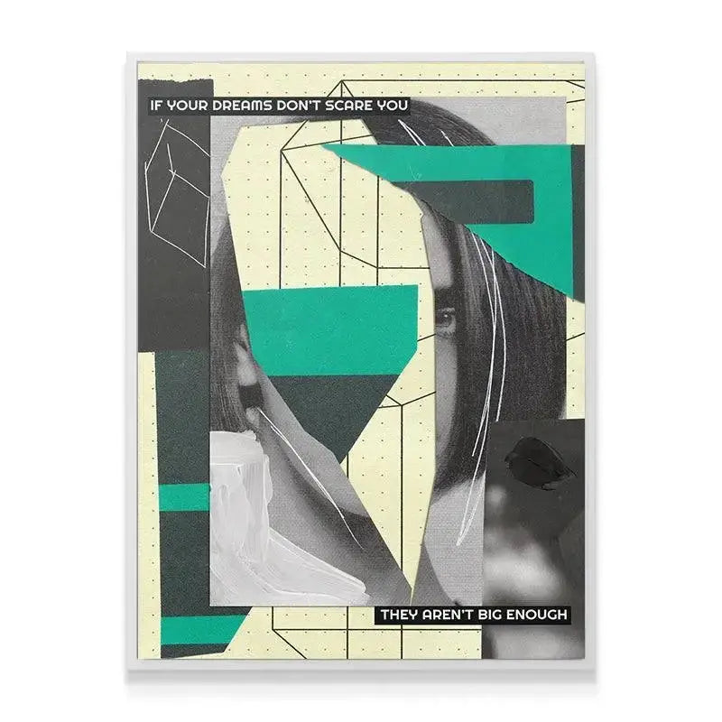 Texture shot revealing the white acrylic paint strokes superimposed onto the Big Dreams Scare artwork.