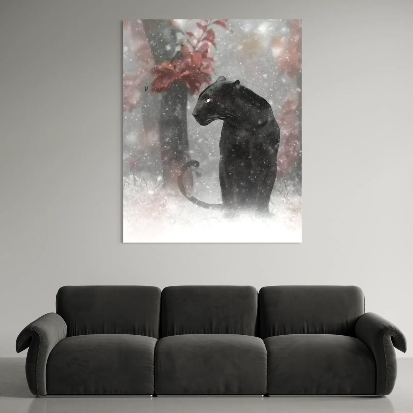 black panther animal canvas art