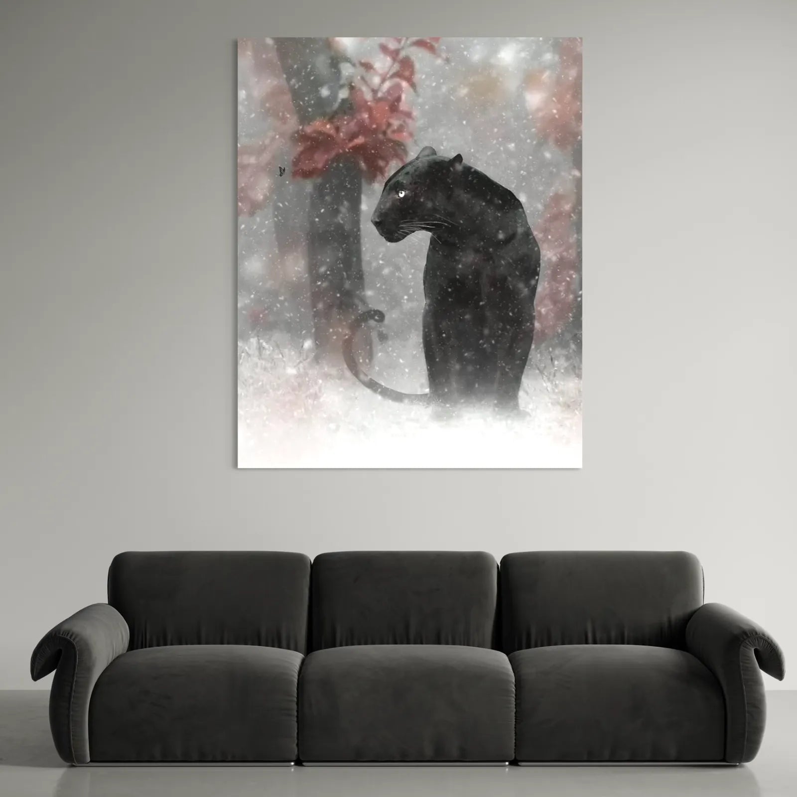 black panther animal canvas art