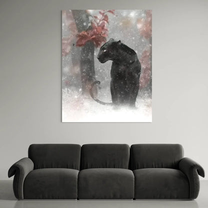 black panther animal canvas art