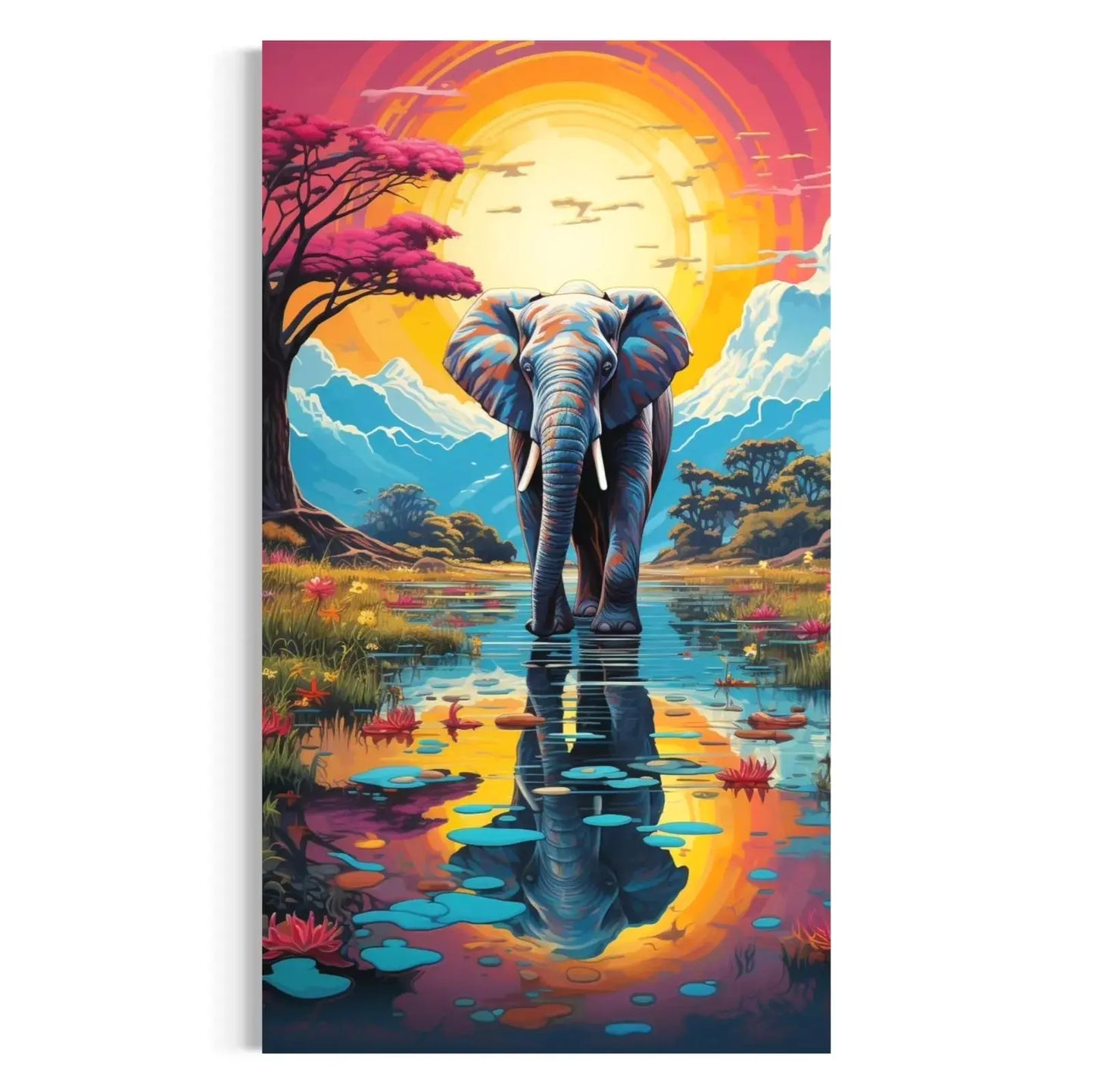 colorful elephant wall art