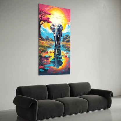 colorful elephant wall art canvas