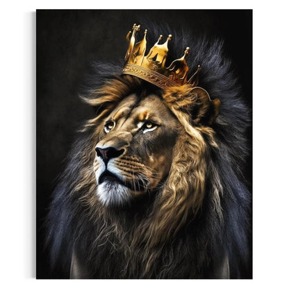 crowned lion art