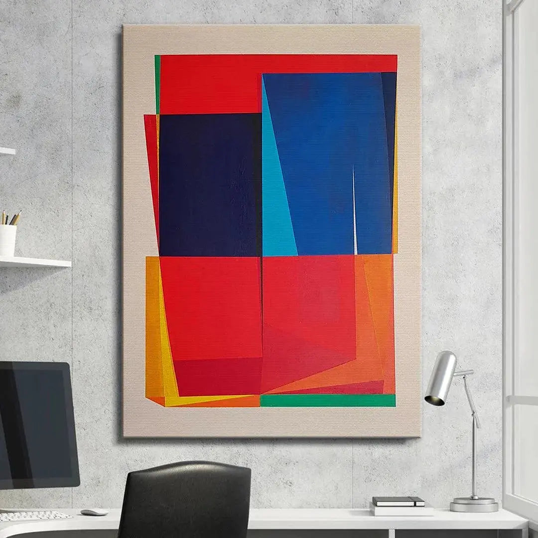 Macro shot focusing on the yellow and orange corner components of the Dexcubes composition.