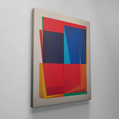 Angled view of the framed Dexcubes art emphasizing its visual depth and edge finish.