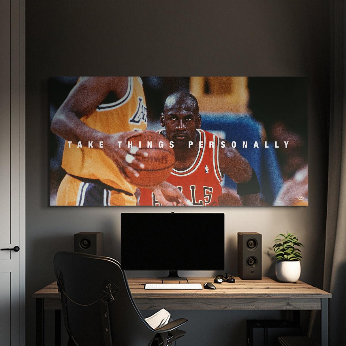 Michael Jordan - Take Things Personally - Premium NBA Basketball Canvas Wall Art by MasterPeaceWall