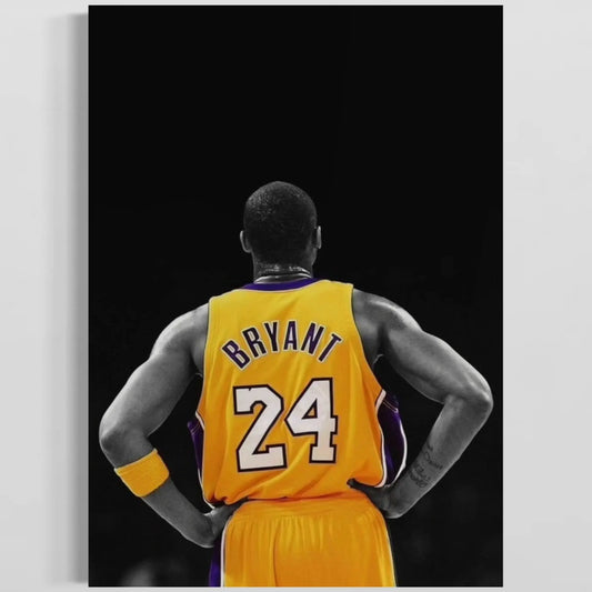 Basketball player in a yellow jersey with 'Bryant' and number '24' on a black background