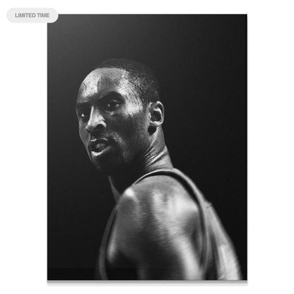Close-up texture of sweat on the focused face of Kobe Bryant - Mamba canvas print.
