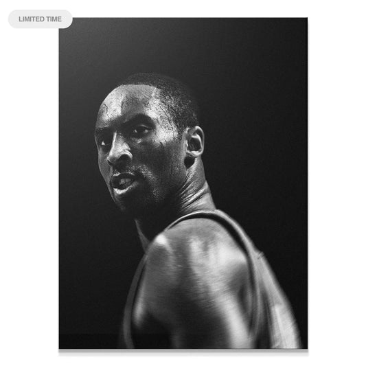 Close-up texture of sweat on the focused face of Kobe Bryant - Mamba canvas print.