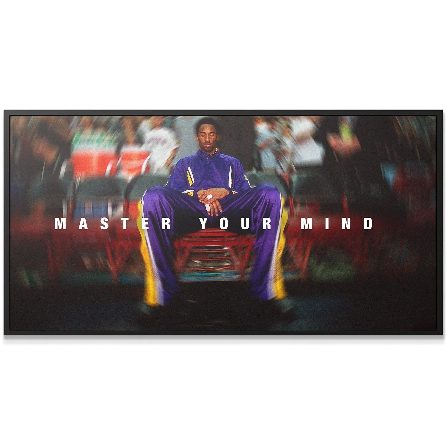 Close-up on Kobe’s focused expression showing intense concentration for Kobe Bryant - Master Your Mind art print.