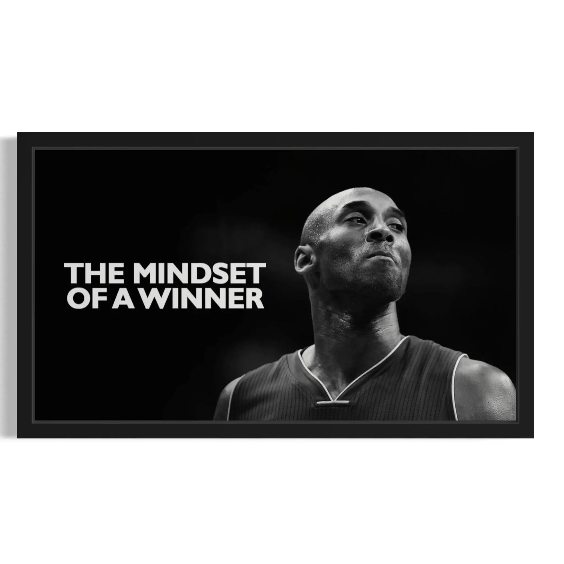 Black and white image of a basketball player with 'The Mindset of a Winner' text.