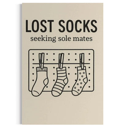 Laundry Room Wall Art – Lost Socks Seeking Sole Mates