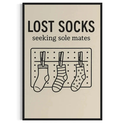 Laundry Room Wall Art – Lost Socks Seeking Sole Mates