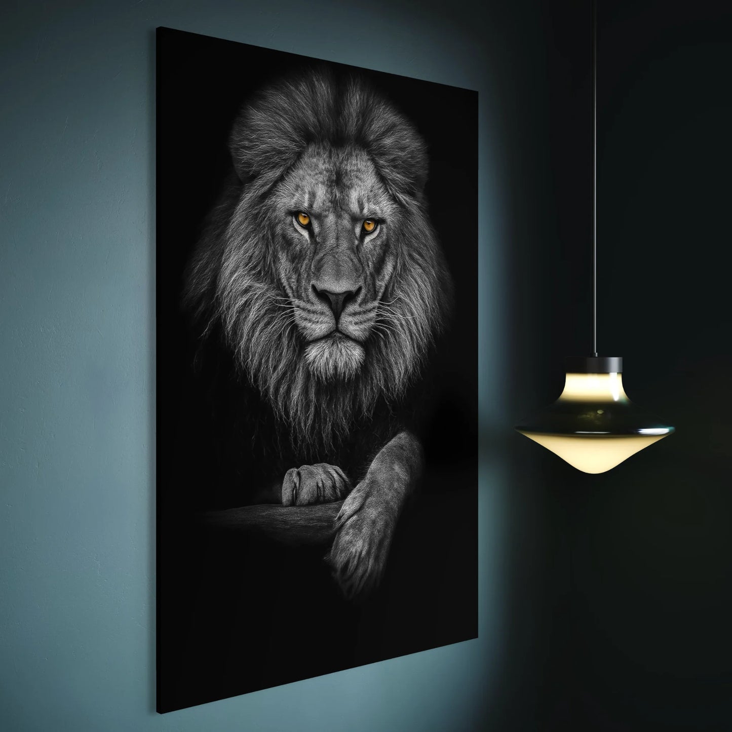 Luxury black lion wall decor