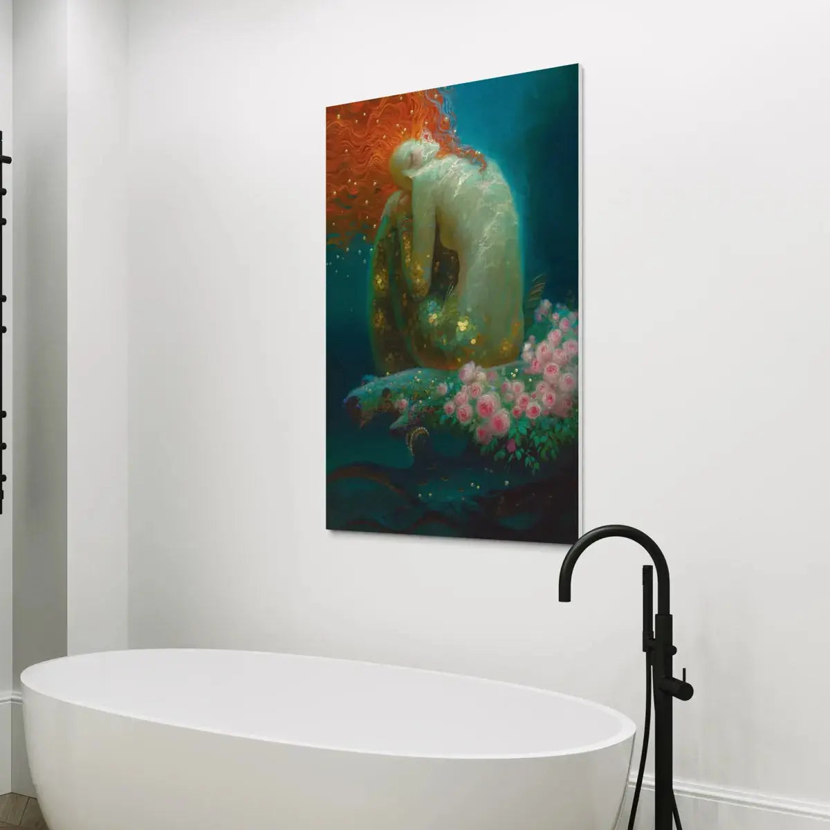 Golden Mermaid Dreams – Fantasy Mermaid Wall Art