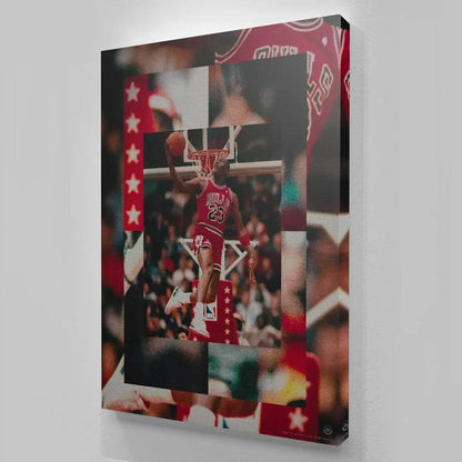 Lifestyle context shot of the framed 'Michael Jordan - 180' poster displayed in a modern interior setting.