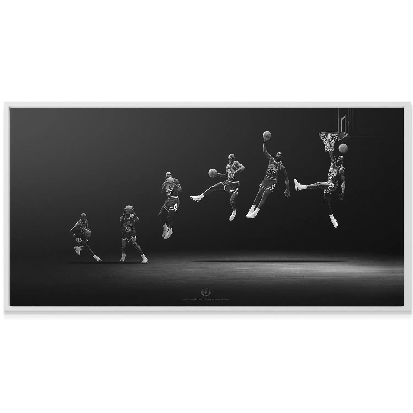 Black and white texture analysis of the Michael Jordan - Motion artwork print material.