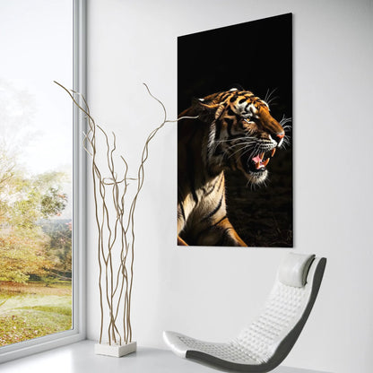 Modern interior decor with a striking tiger canvas – perfect for living room or office