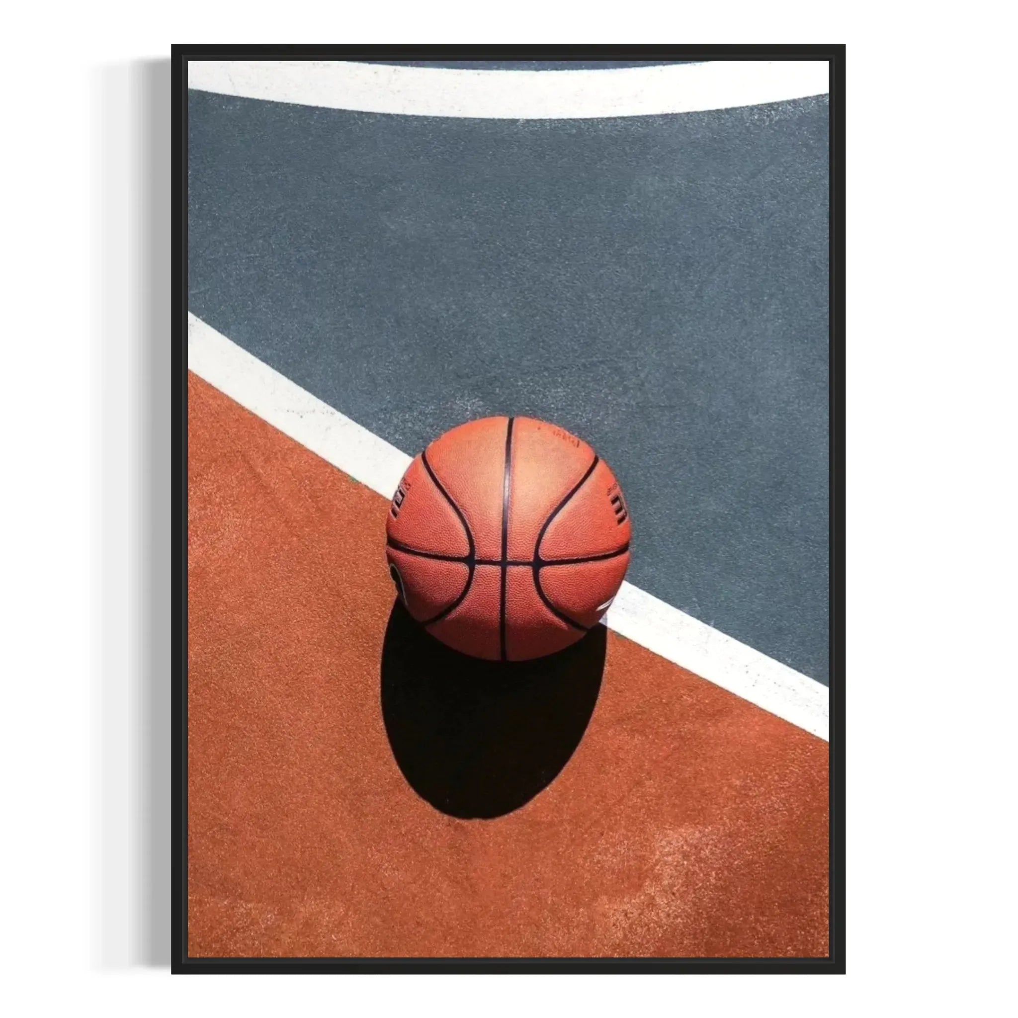 Geometric sports canvas mock-up showing the high-contrast color division, size 12 x 16 0023.