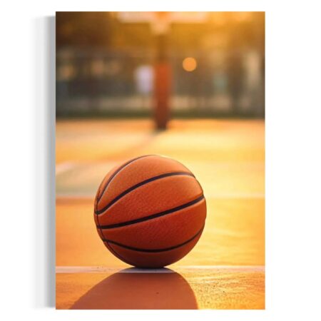 Basketball texture close-up bathed in sunset glow, perfect for the 12 x 16 (Copy) print.