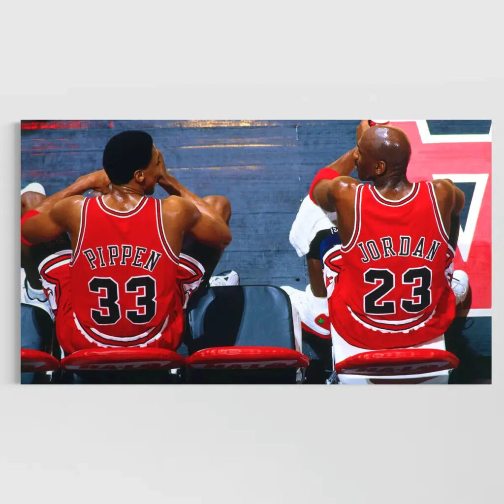 Chicago Bulls Wall Art – Jordan & Pippen Bench Canvas