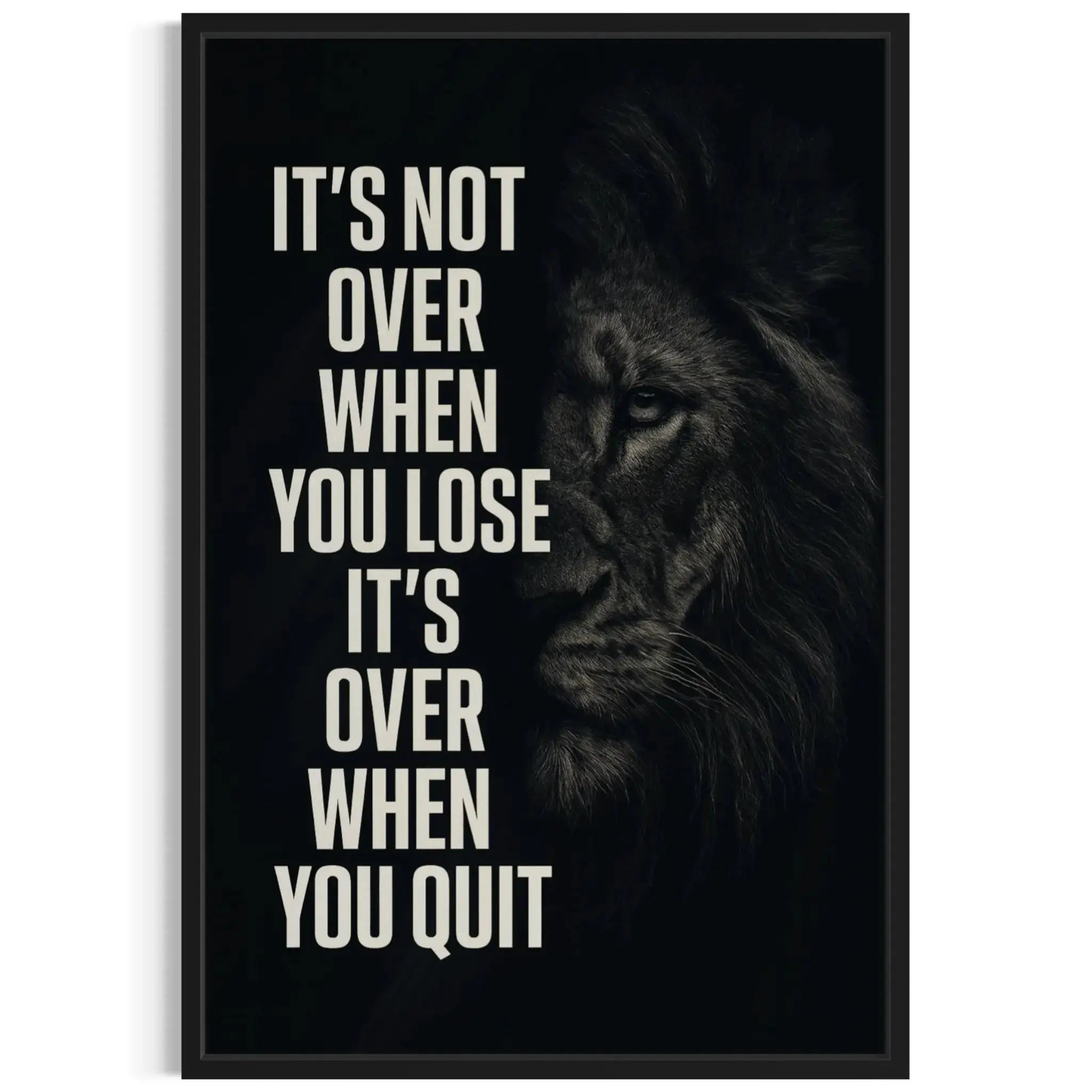 It’s Not Over When You Lose Canvas Wall Art – Lion Motivation Wall Art Masterpeacewall