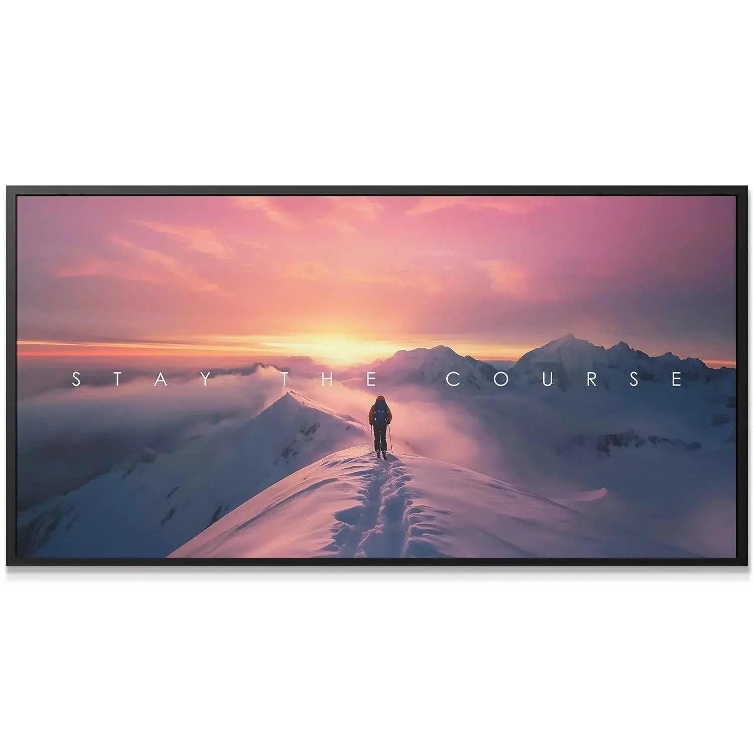 Low-angle perspective of the mountain crest showing the vastness of the landscape in the inspiring Action Sports - Stay The Course print.