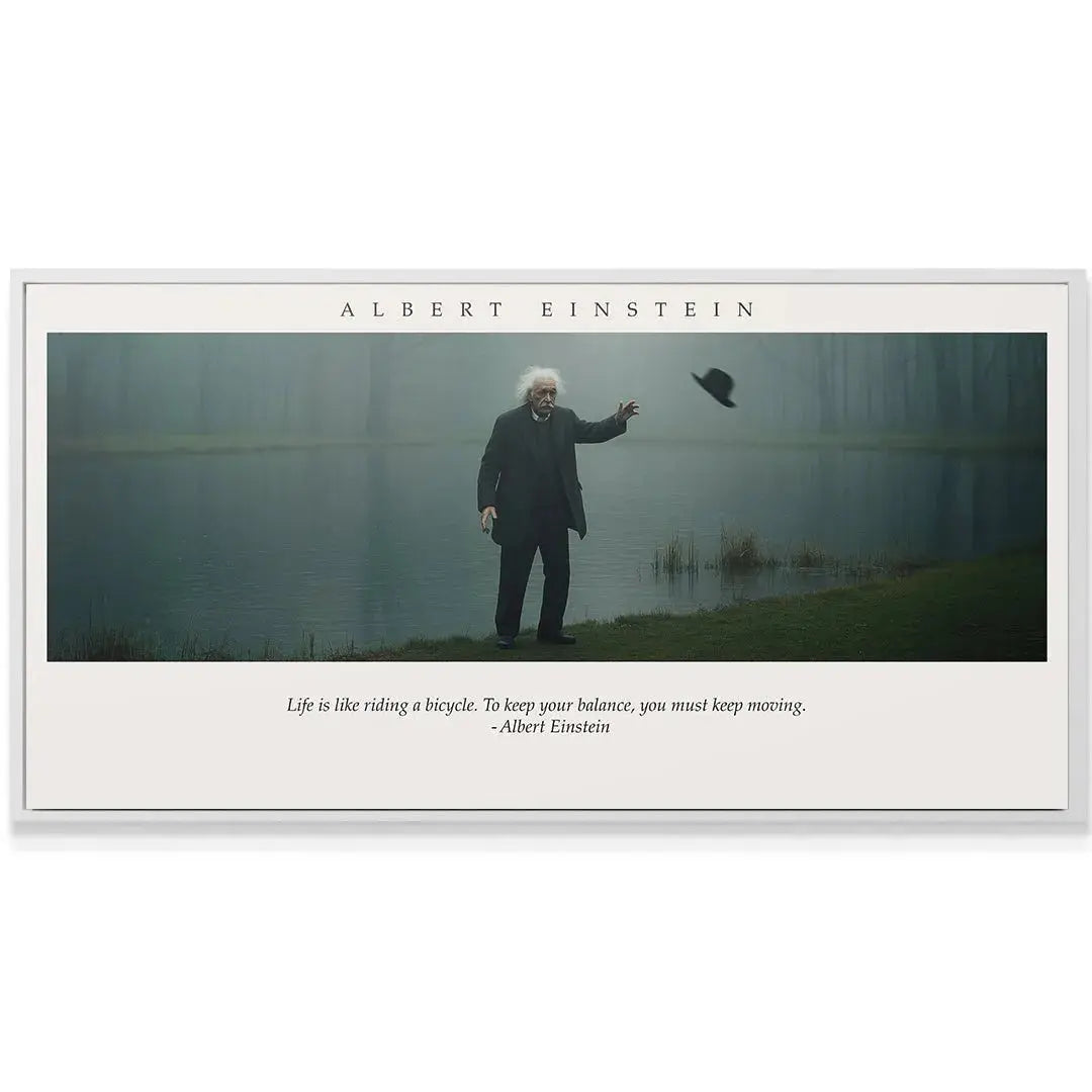 High-resolution texture visualization of the smooth matte paper finish used for the 'Albert Einstein - Keep Moving' artwork.