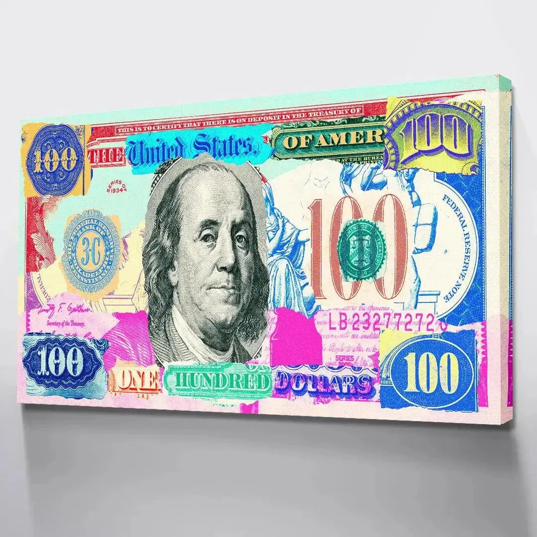 Modern office wall featuring the bold and controversial financial symbolism of the Almighty Dollar statement piece.