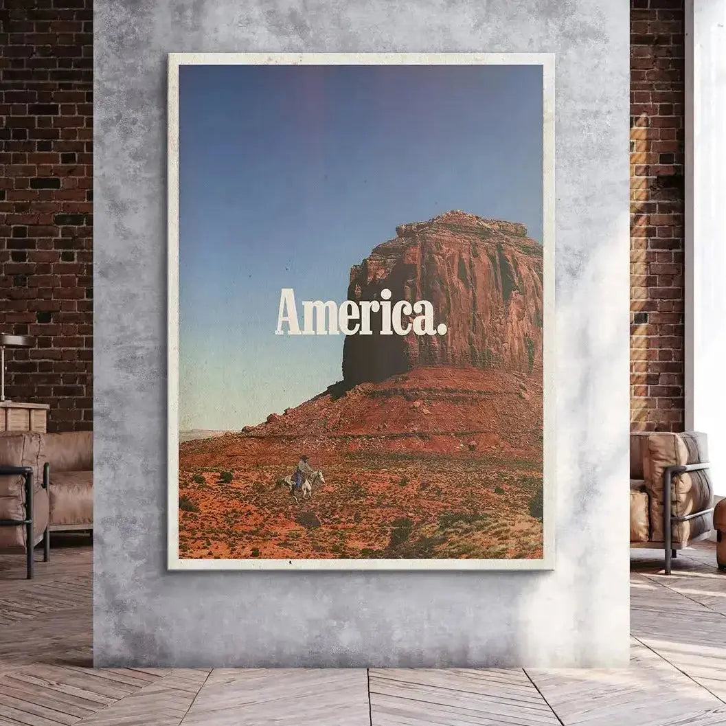 Dramatic composition showing the towering red sandstone butte in the America Marlboro - Ad 2 poster.