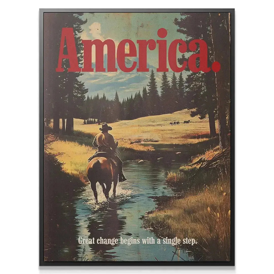 Close-up of the textured paper and distressed colors of America Marlboro - Ad 3.