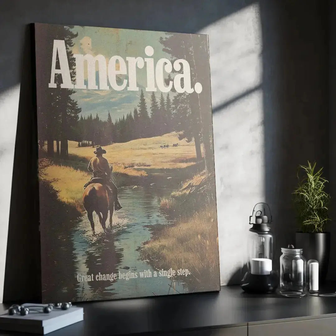 Wide shot of the expansive American wilderness landscape featured in America Marlboro - Ad 4.
