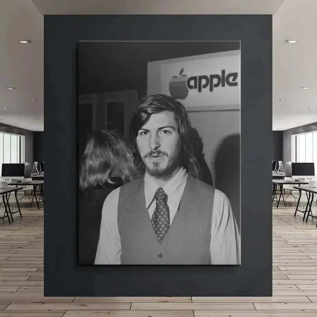 Historical photographic print capturing the texture and vintage feel of the early Apple environment.