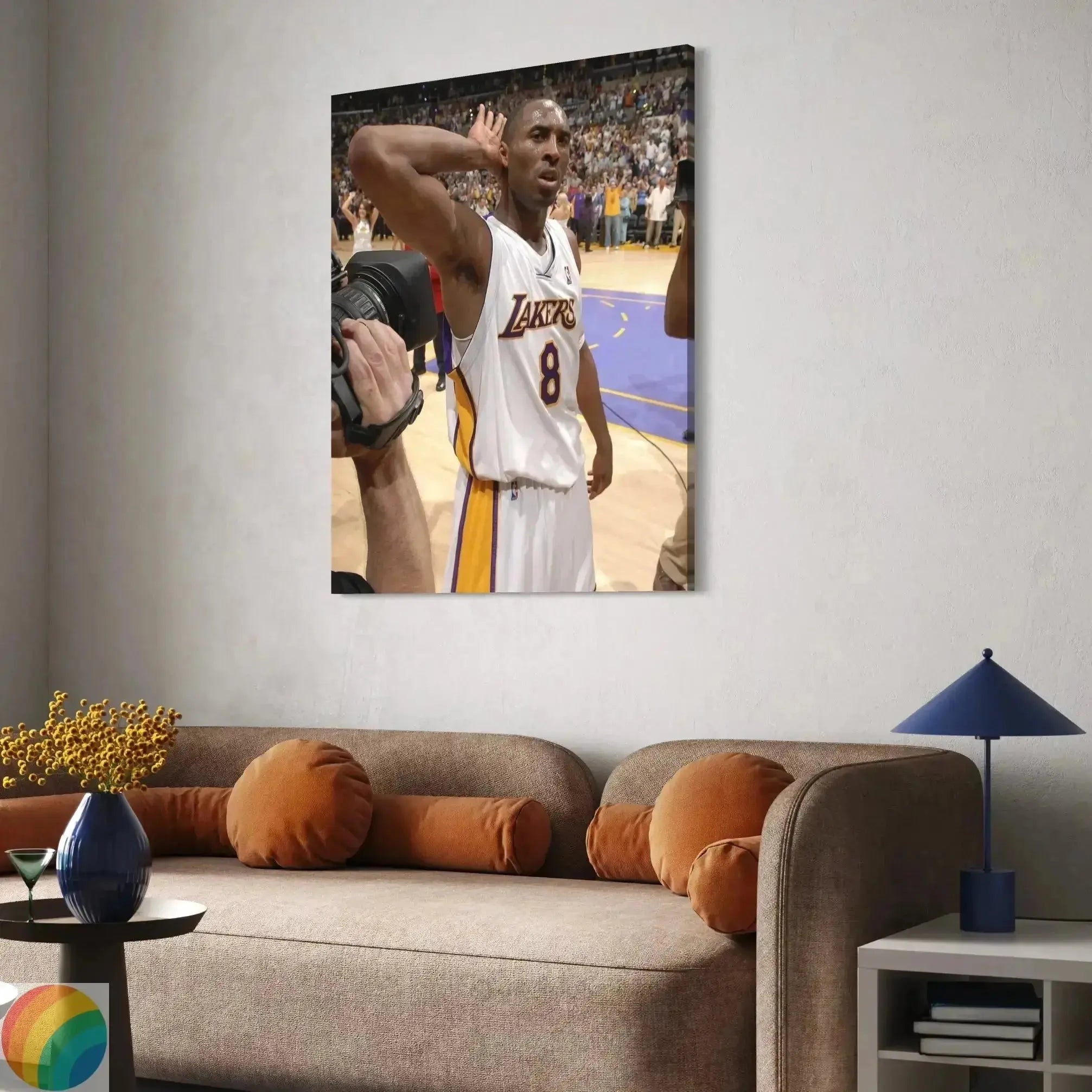Texture shot of the high-quality canvas print featuring the Artwork of Kobe Bryant.