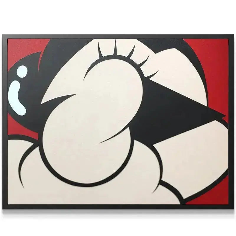 Full frontal view of the high-contrast graphic artwork Ast mounted on a wall.