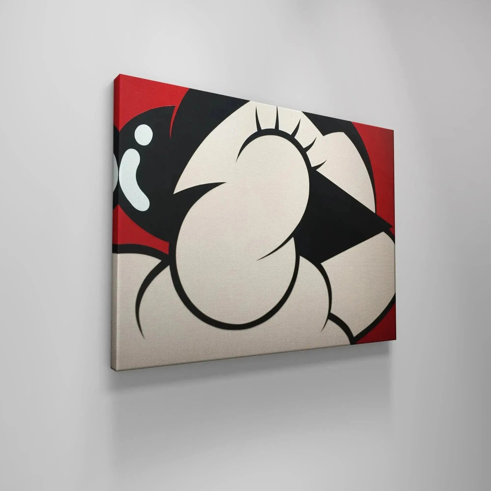 The intense red background and dramatic black and white color blocking featured in Ast.