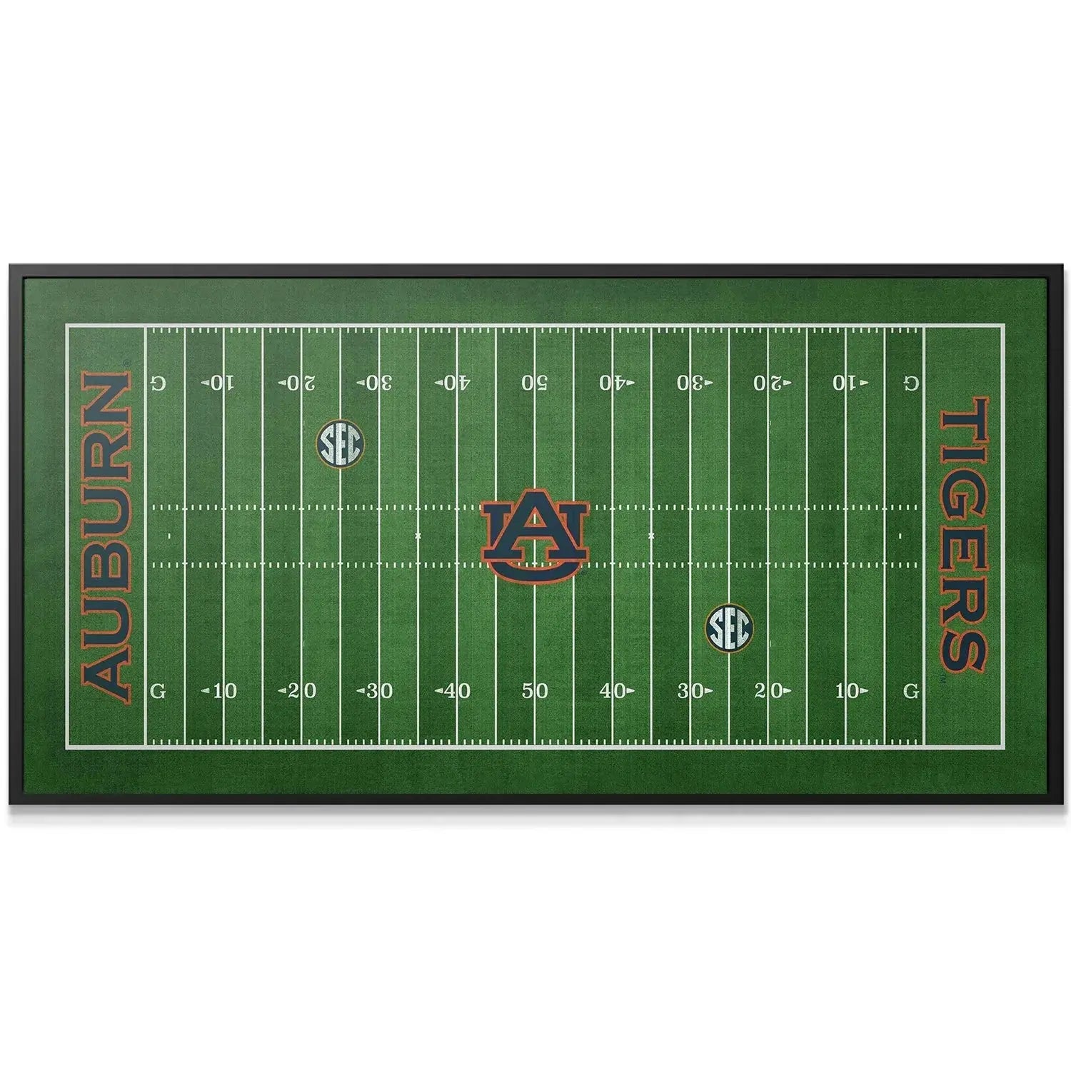 Close-up detail showing the texture of the turf reproduction in the Auburn - Full Field display.