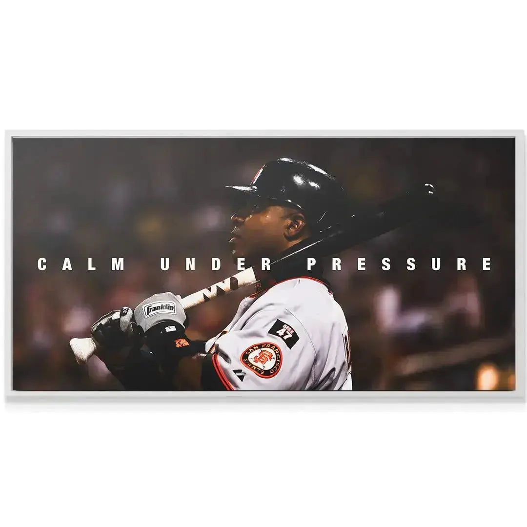 Horizontal wall art showing Barry Bonds - Calm Under Pressure wearing his San Francisco Giants uniform.