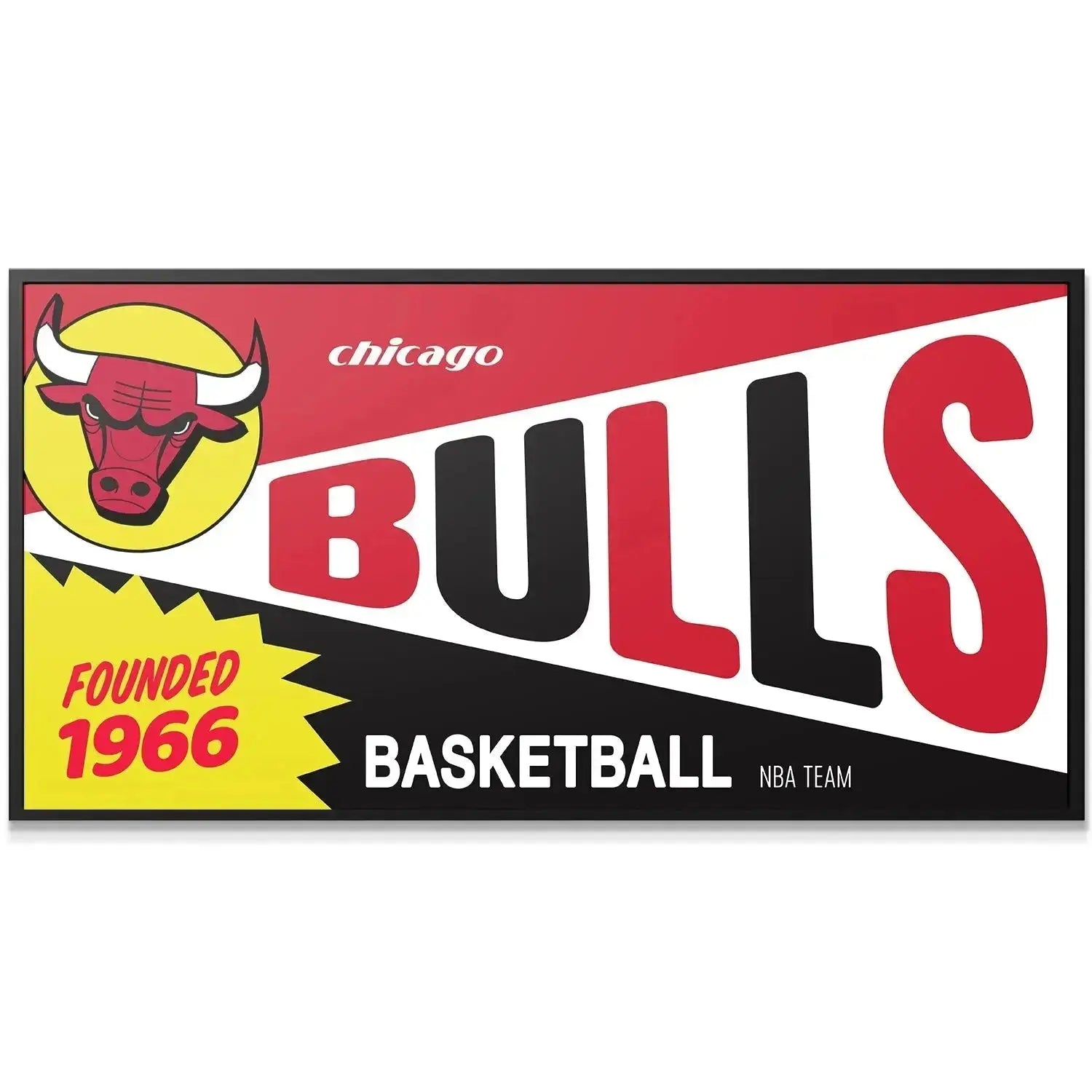 Full rectangular layout showcasing the red, black, and yellow color blocking of the Bazooka - Bulls sticker.