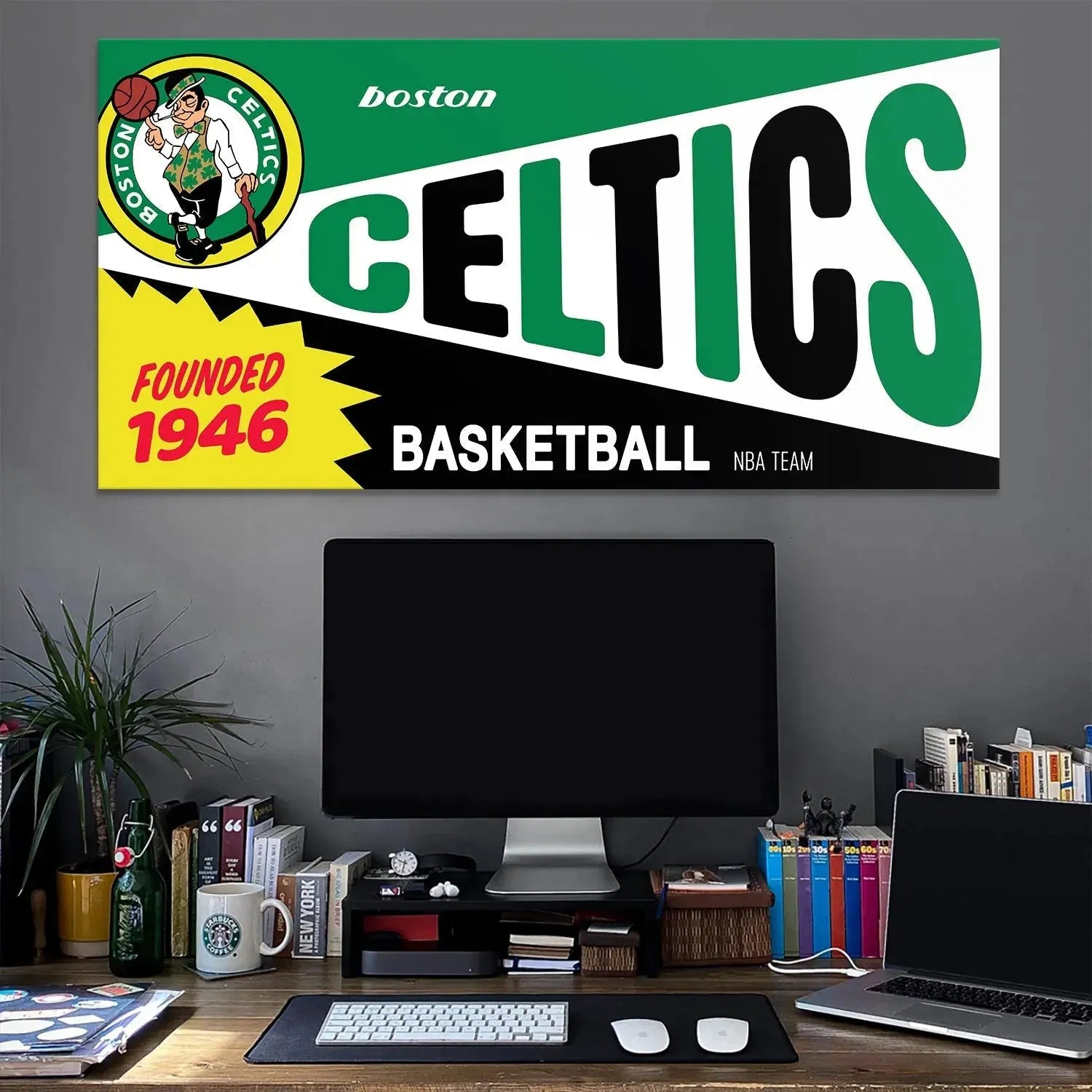 Corner detail highlighting the "Founded 1946" section of the Bazooka - Celtics artwork.