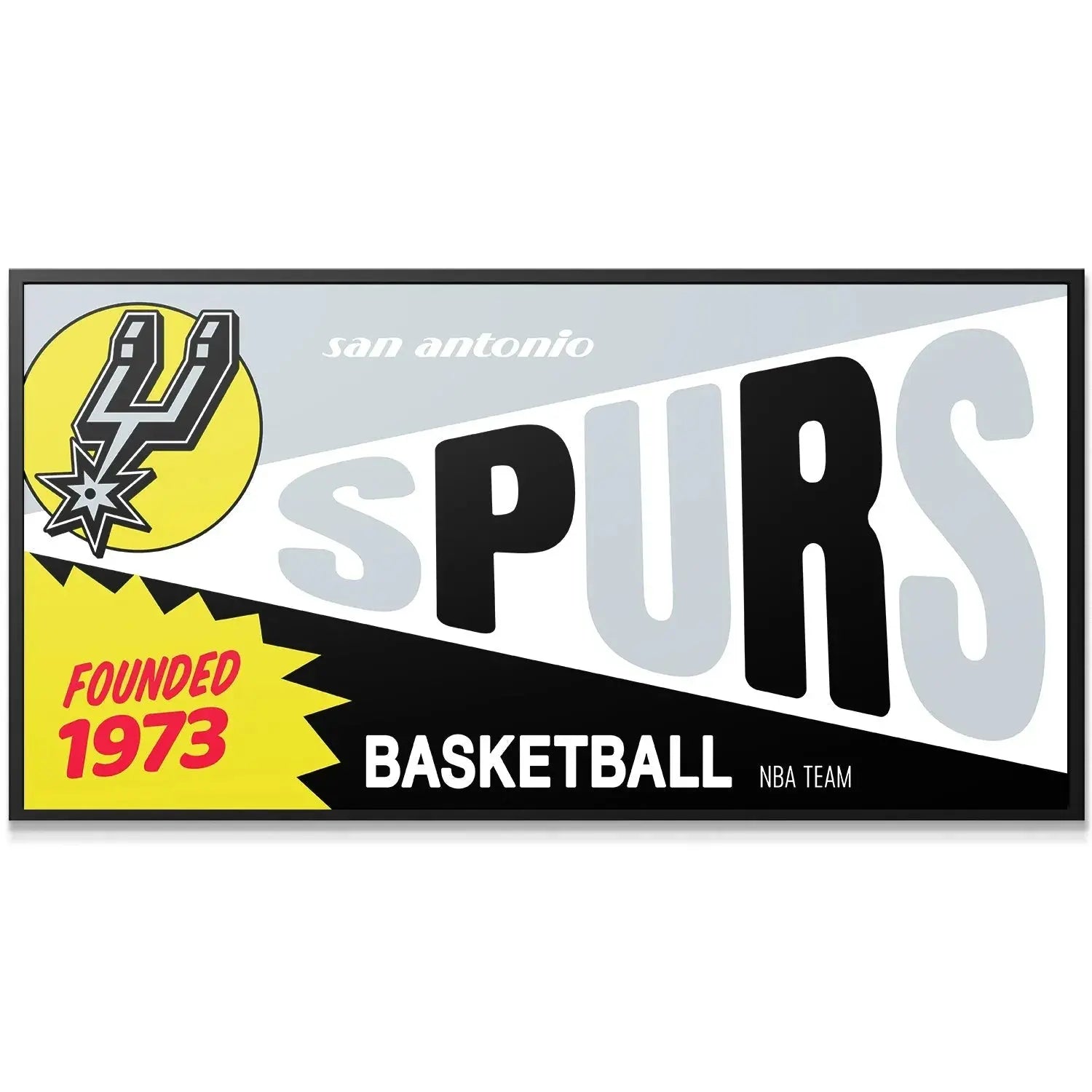 Close-up detail of the 'Founded 1973' text block on the Bazooka - Spurs poster.
