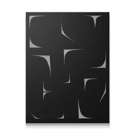 Full frontal view of the high-contrast geometric artwork Black Agalma.