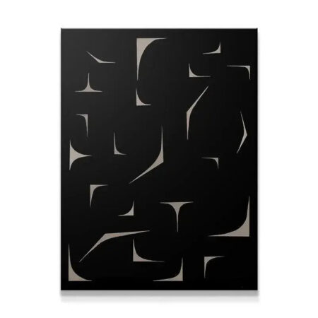 Full view of the Black Jule abstract canvas art emphasizing overall geometric composition.